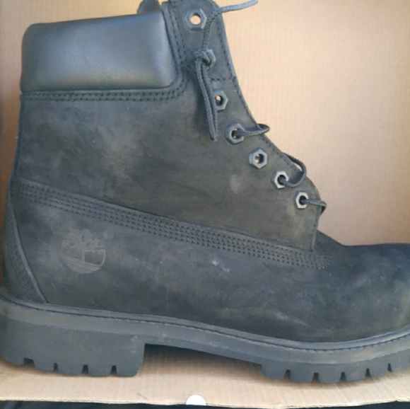 timberland boots black and orange